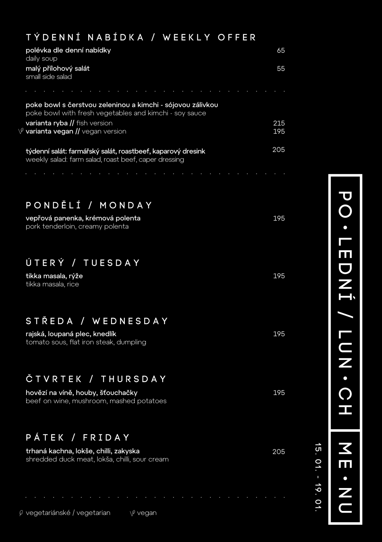 Obědové Menu